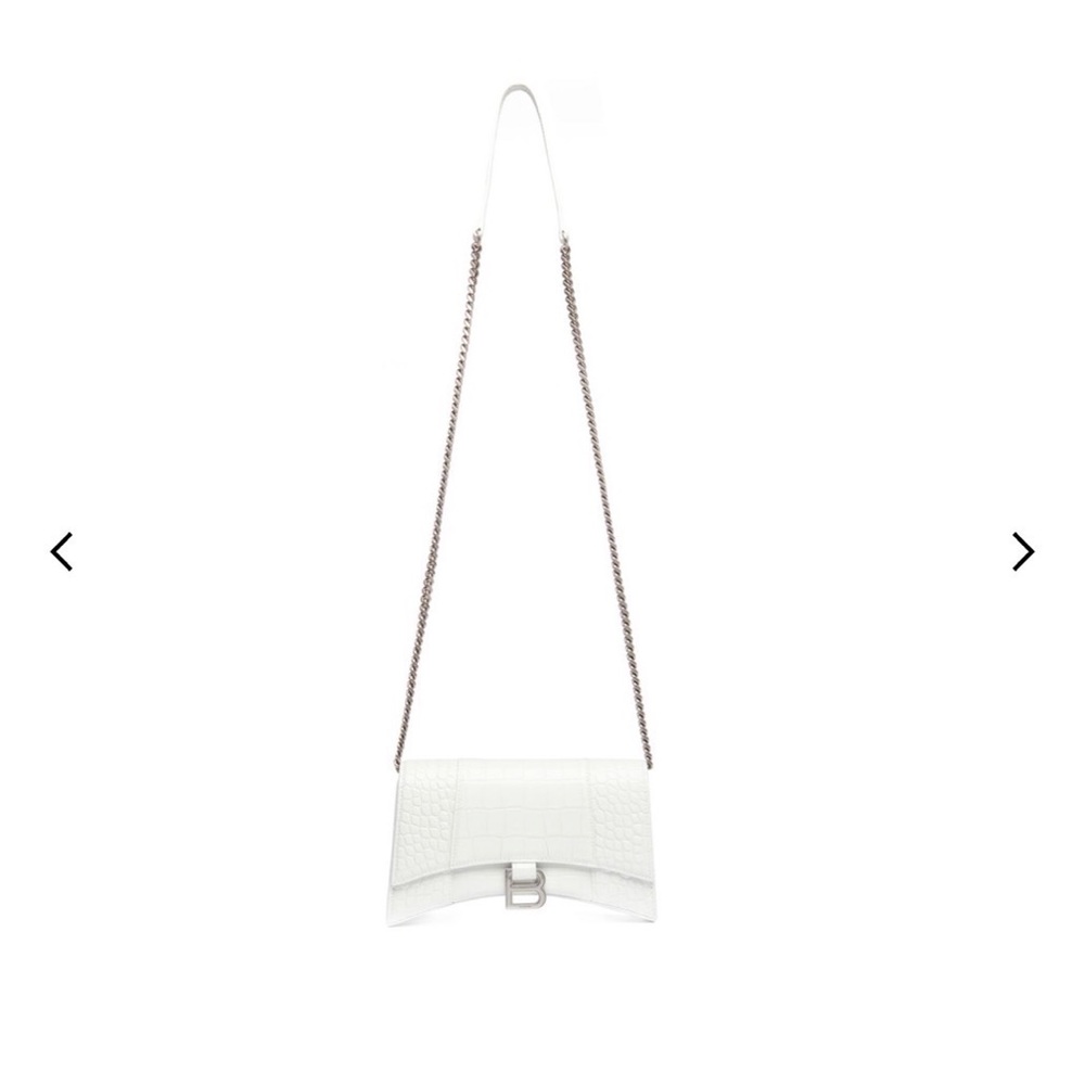 Balenciaga Crocodiles embossed Hourglass Bag with Chain